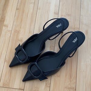 Zara Black kitten heels